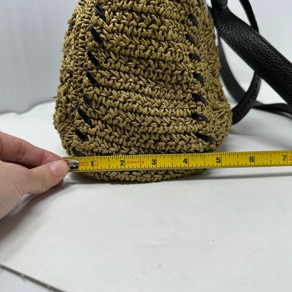 Brighton‎ Leather Trim Raffia Double Strap Shoulder Bag